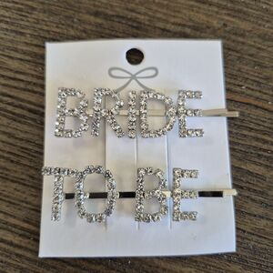 Bride To Be Rhinestone Hair Clips NEW